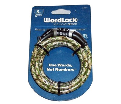Sports & Outdoors Cable Locks Wordlock 8mm x 4 FT Combination Skateboard Lock Cable