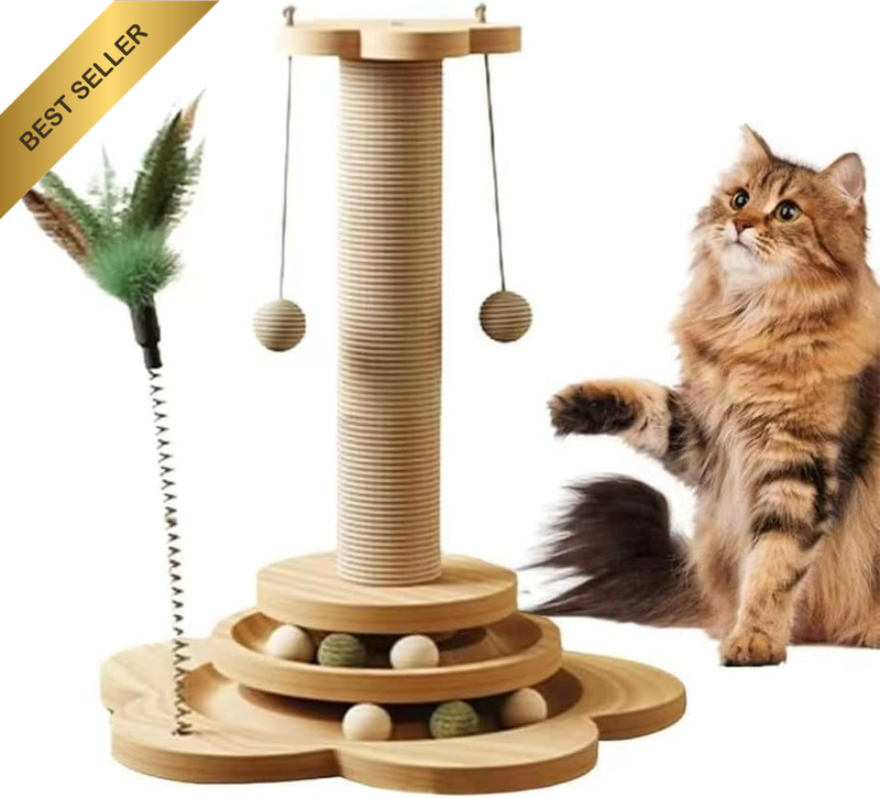 Cat Scratching Posts for Indoor Cats,Cat Scratching Post with Plush Toys,Premium