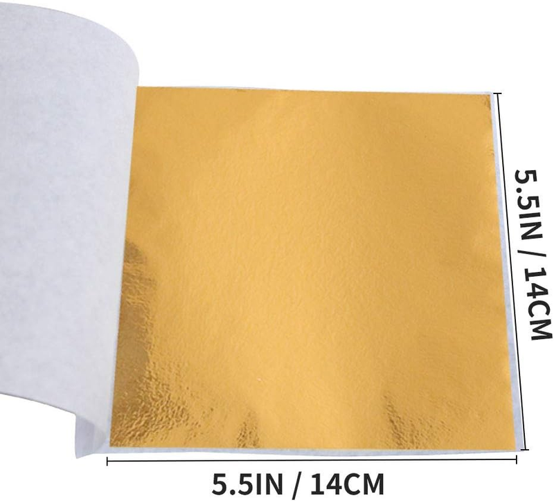 400 Sheets Imitation Gold Leaf Foil Paper for Arts, Gilding Crafting, Decoration