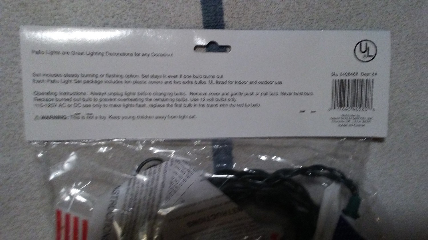 American Flag Outdoor Accents 10 Party Light Set