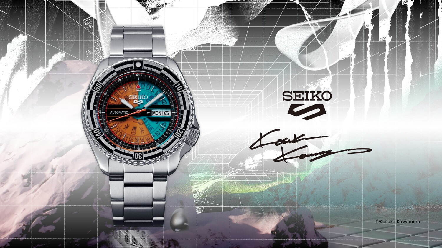 Pre-owned Seiko 5 Sports Sbsa177 Kosuke Kawamura Collaboration Limited Automatic Watch