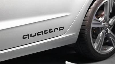 Original Audi Schriftzug Quattro, Audi Dekorfolie Quattro, Brillantschwarz