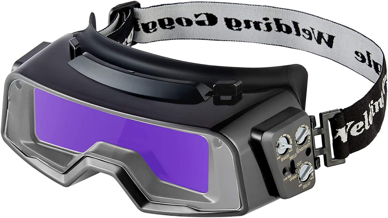 Auto Darkening Welding Goggles with 2 Arc Sensors and Face Shield, Welding Glass