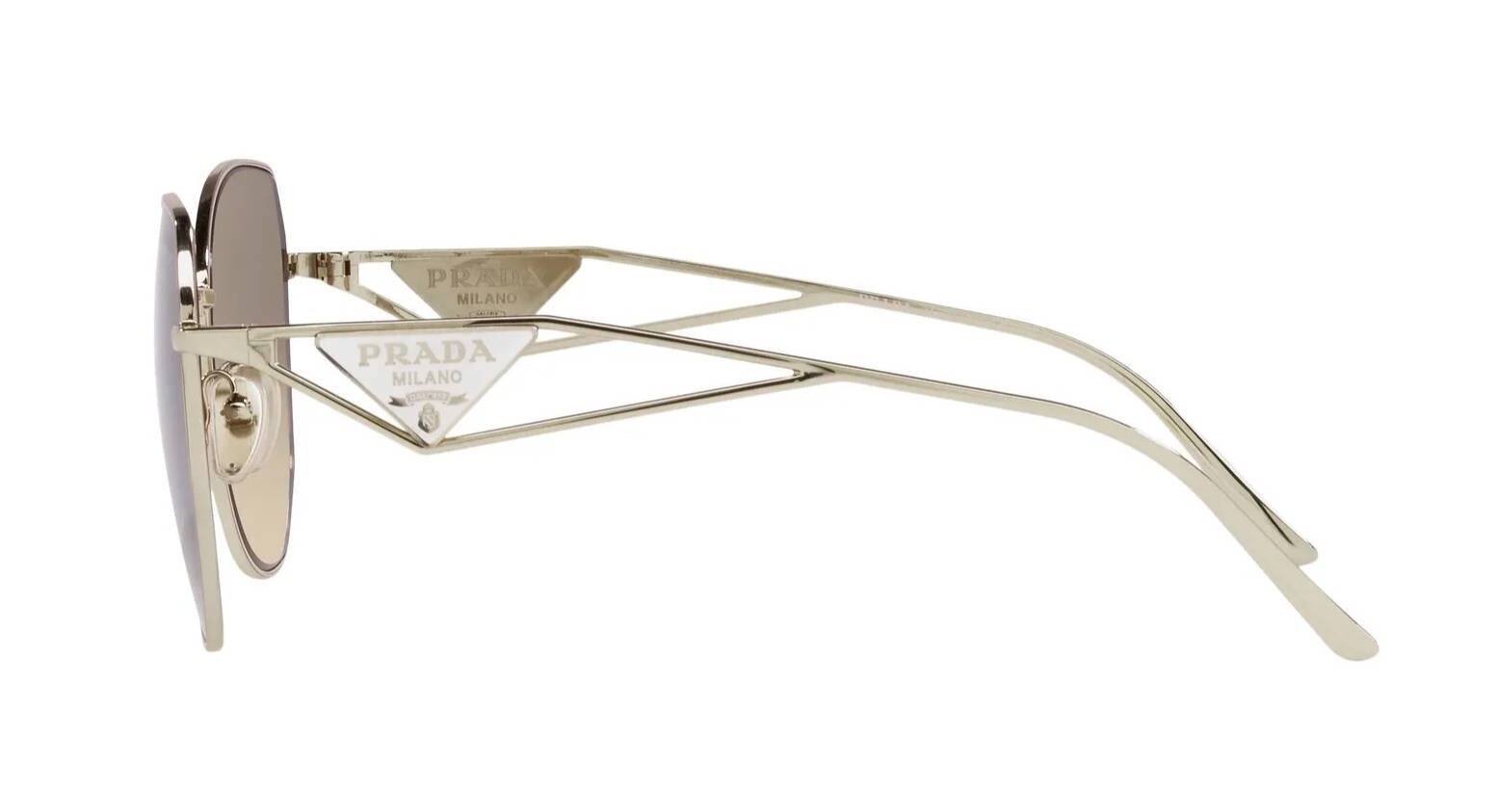 Pre-owned Prada Pr 57ys Light Gold/light Brown Grey Shaded (zvn-3d0) Sunglasses