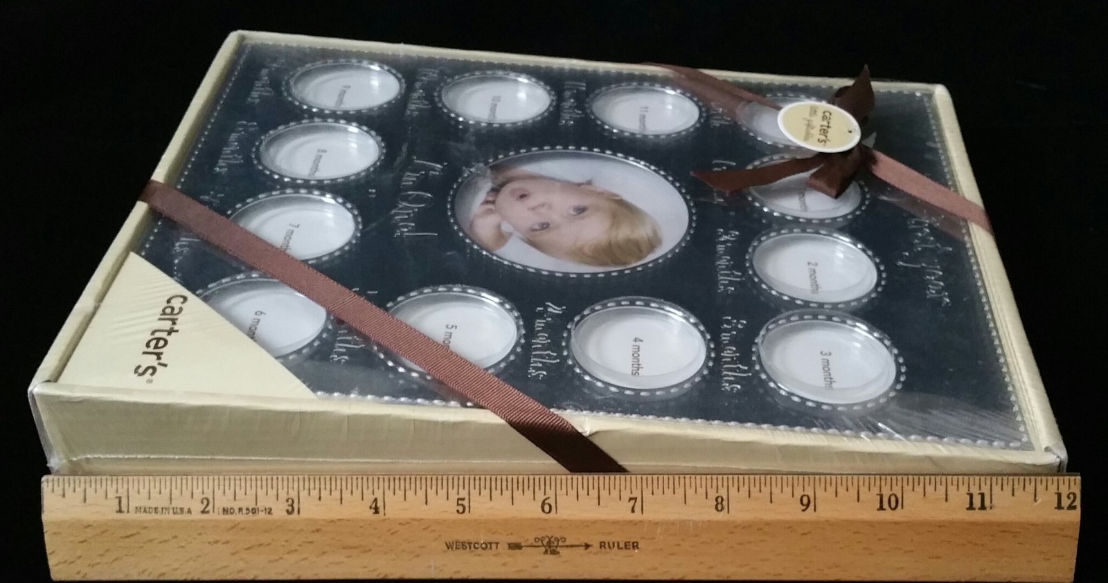 NEW SEALED Carter's My First Year Silver Photo Frame 