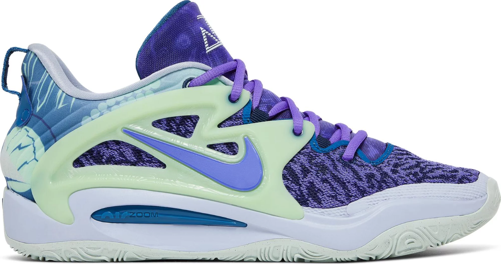 

Nike KD 15 Nightmares Фиолетовый Синий Зеленый Durant Кроссовки Обувь DC1975-500 Мужские 8, Multicolor, Nike KD 15
