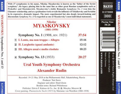 URAL YOUTH SYMPHONY ORCHESTRA/ALEXANDER RUDIN MYASKOVSKY: SYMPHONIES NOS. 1 AND 