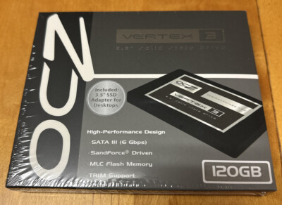 SEALED NEW OCZ VERTEX 3 120 GB 2.5'' Solid State Drive High-performance 
