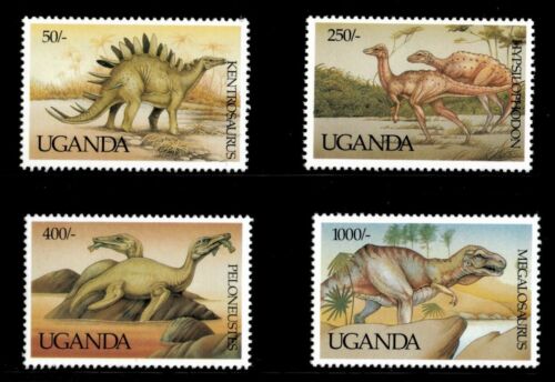 Uganda 1992 - PREHISTORIC ANIMALS - Set of 4 Stamps (Scott #996-99) - MNH