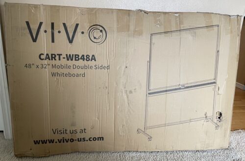 VIVO 48"x32"  Mobile Dry Erase Double Sided Magnetic Whiteboard - NEW CART-WB48A