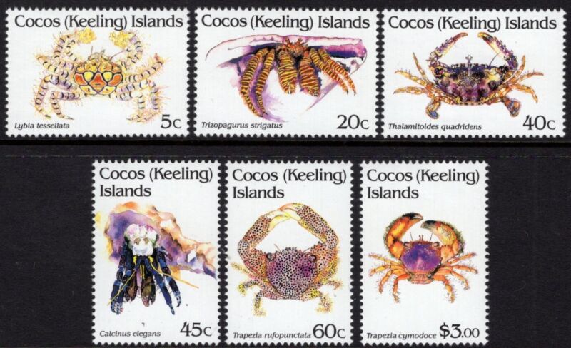 1992 Cocos (Keeling) Islands Crustaceans Part I Set Of 6 Mint Never Hinged