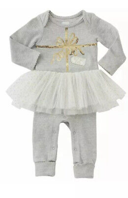 Mud Pie Holiday Christmas “Best Gift Ever” Infant Newborn Tutu One Piece 6-9 (Best Gifts For Newborn Girl)