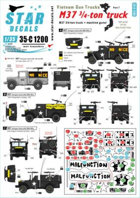 Star Decals 1/35 Vietnam Gun Trucks Part 7: M37 3/4-ton Truck 35C1200 x