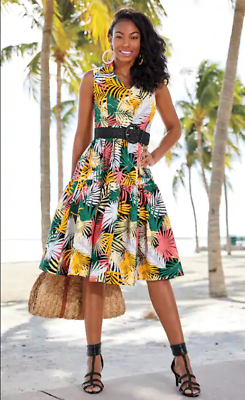 Cotton fit and flare summer dresses clearance