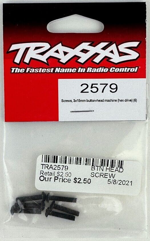 Traxxas 3x15mm Button Head Screws (6) Traxxas 3x15mm Button Head Screws (6)