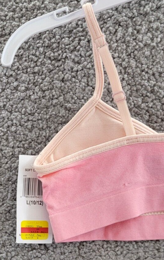 Calvin Klein Seamless Crop Bralette Girls' L Icon Logo Pink Adjustable Strap - Picture 11 of 14