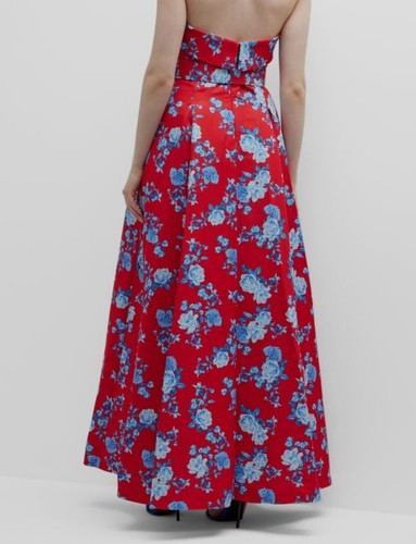 Pre-owned Sachin & Babi $850  Women's Red Brielle Floral Strapless Dress Size 22w