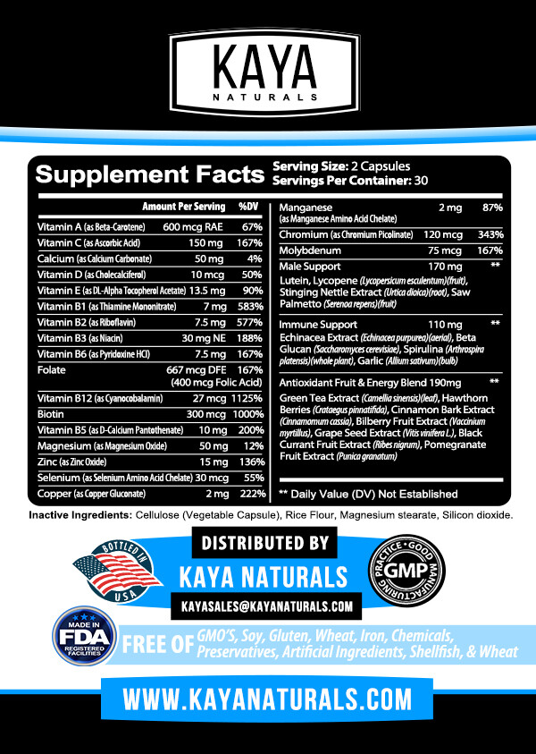 (2 Pack) Multi Vitamin for Men Capsules Mens Prostate Multivitamin Multimineral 