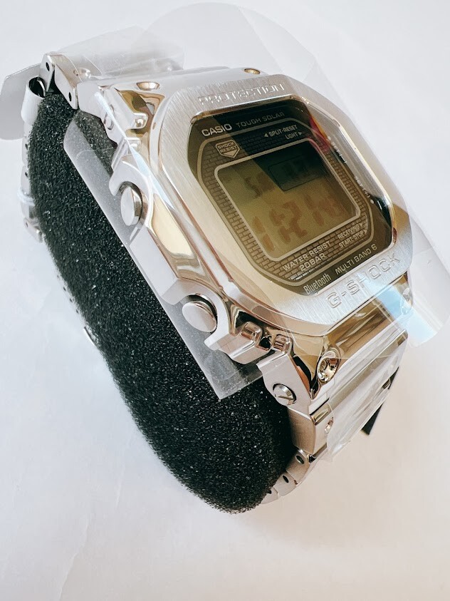 Pre-owned Casio Gmw-b5000d-1jf G-shock Bluetooth Men's Watch Silver Japan Full Metal