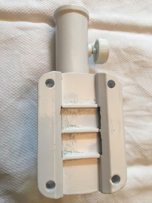 Flag Bracket Adjustable Aluminum White Flagpole Holder, New