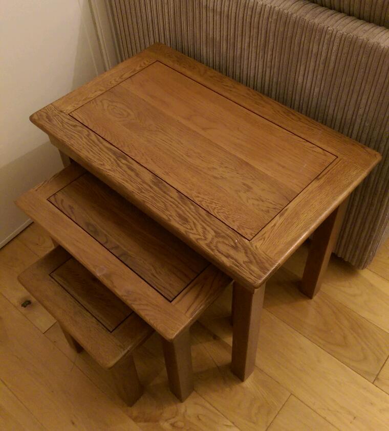 Solid Oak Nest of Coffee Tables in Cotham, Bristol Gumtree