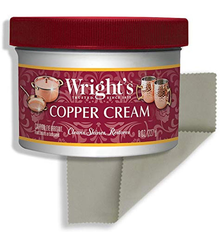 Wright'S Copper and Brass Cream Cleaner - with Polishing Cloth - Gently Cleans
