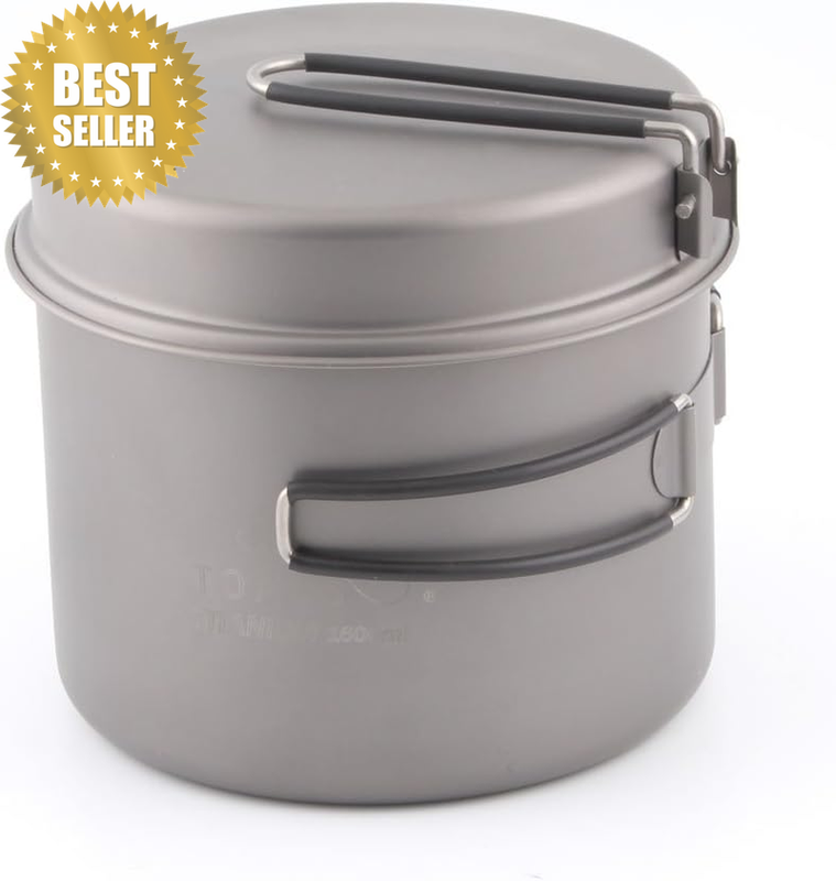 CKW-1600 Ultralight Outdoor Camping Titanium Pot & Pan Cooking Pot Fry Pan Titam