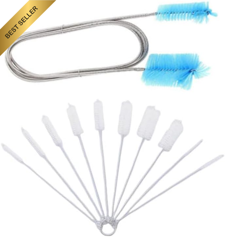 10 Pcs Flexible Drain Brush Straw Cleaner Brush Set plus Tube Cleaning Brush - F
