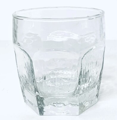 Libbey CHIVALRY CLEAR Hammered Textured Hexagonal 8 OZ Old Fashioned Glass NEW