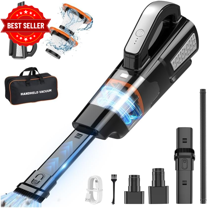 30000Pa Cordless Car Vacuum Cleaner, 45-Min Runtime, Mini Vacuum Cleaner
