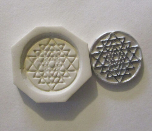 Sri Yantra Sacred Geometry Hard Polymer Clay Mold DIY Jewelry Size 1-1/4"  