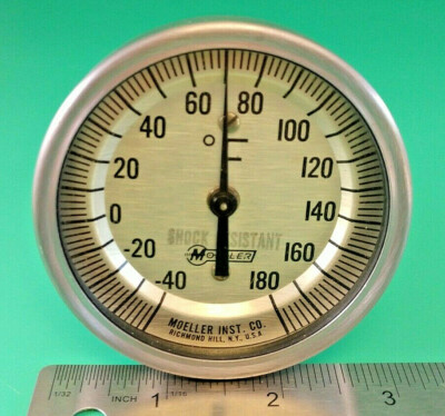 MOELLER ITD-3-18-A-4 SELF-INDICATING BIMETAL THERMOMETER  -40 TO -180F  4343B