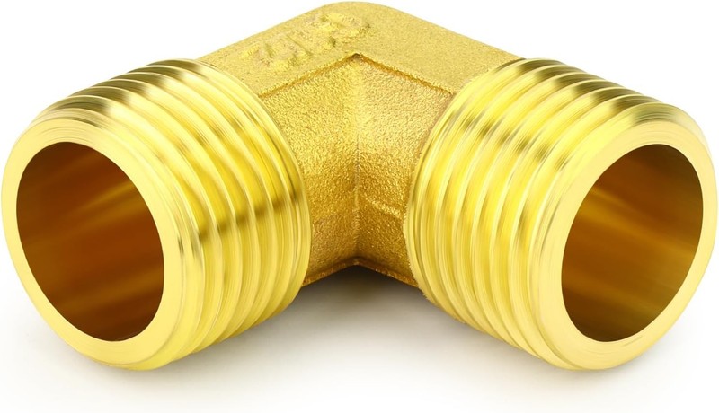 Brass 90 Degree Elbow 1/2Inch BSP Male Thread Pipe Fitting Air Fuel Gas Plumbing
