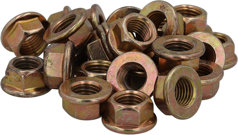 (50Pcs) Belmetric M10X1.25 Metric Reduced 14Mm  Top Locking Yellow Zinc Plated S