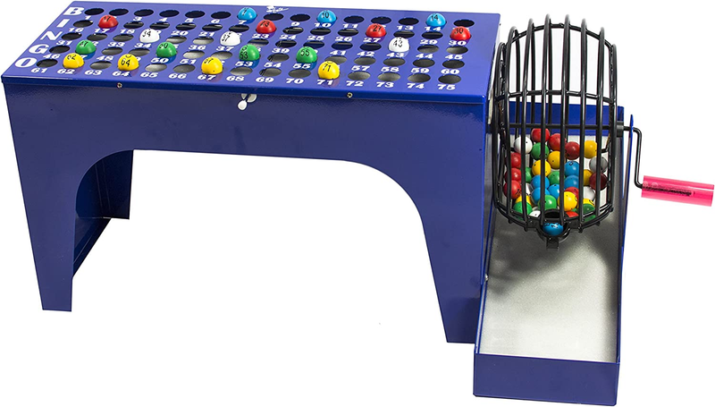 Bingo Game Set with Cage 7/8Inch Balls Master Board All in One Table Top Machine