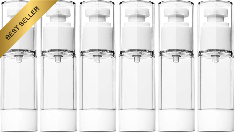 6 Pack 1 Oz/30 Ml Airless Pump Bottle, Travel Bottle, Travel Perfume Refillable