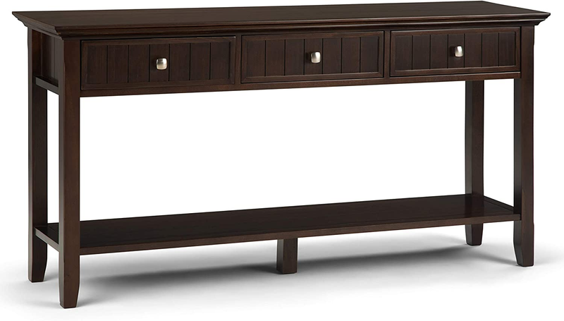 Acadian SOLID WOOD 60 Inch Wide Transitional Modern Wide Console Sofa Entryway T