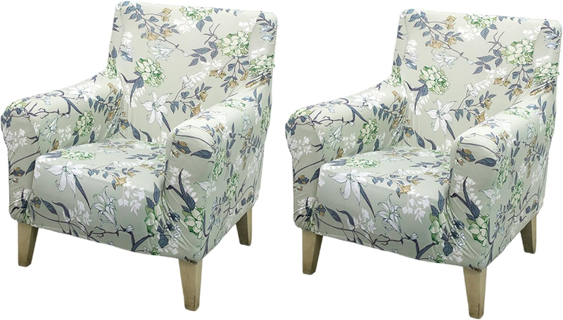 Banquet Armchair Slipcover Printed Chair Covers with Arms Stretch Club Chair Slipcover Soft Armchair Sofa Covers Anti-Slip Furniture Protector for Dogs Pets Home Living Room Decor