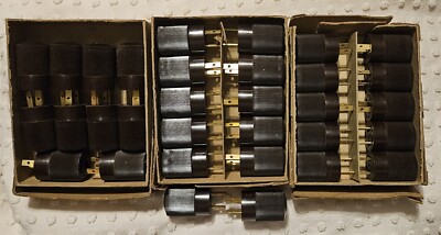 Lot 32 Vintage H&H Arrow Midget Cord Connector Male Cap 3/8'' Hole Brown Bakelite