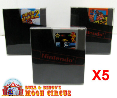5x NINTENDO NES GAME CARTRIDGE - CLEAR PROTECTIVE BOX PROTECTOR SLEEVE CASE