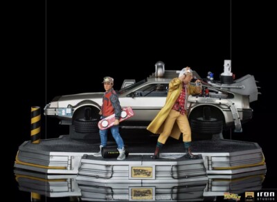 Back To The Future DELOREAN DELUXE VERSION Doc & Marty IRON STUDIOS Opened New