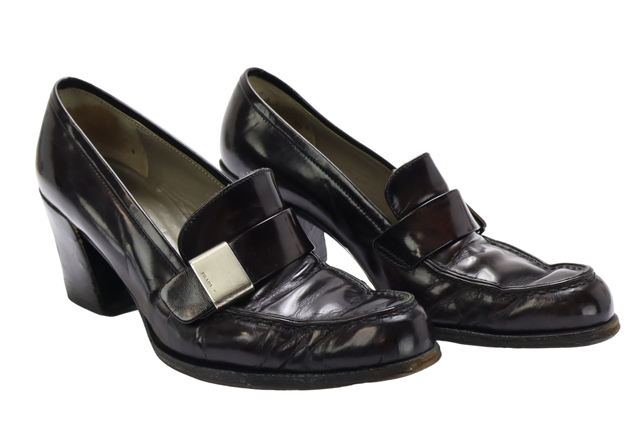 PRADA Shoes Women's EU 37 High Heels Slip On Almond Toe Dark PRADA Shoes Women's EU 37 High Heels Slip On Almond Toe Dark