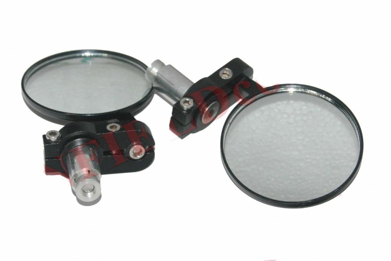 Fits Norton Royal Enfield BSA 7/8" Bar Pair 3" Black Bar End Mirror Set 