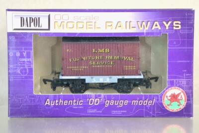 DAPOL B544 LMS GREY CONFLAT WAGON 300478 & FURNITURE REMOVAL CONTAINER LOAD od