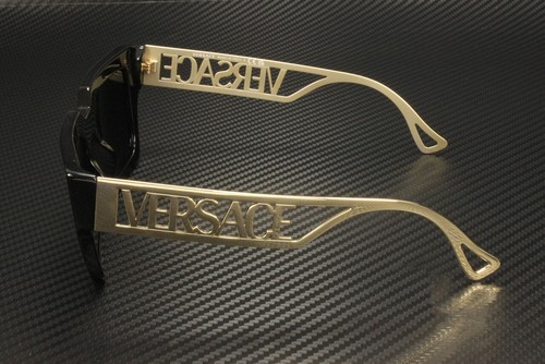 Pre-owned Versace Ve4431f Gb1 87 Black Dark Grey Women's 50 Mm Sunglasses In Gray