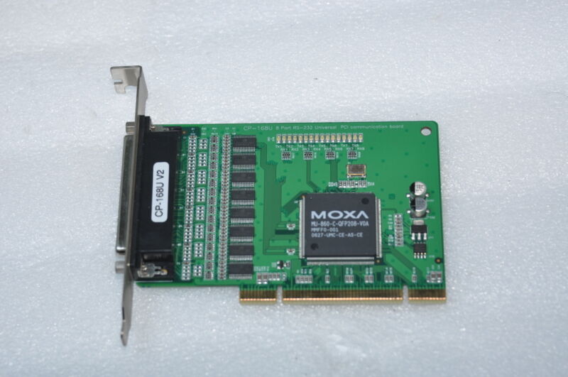 MOXA CP-168U VER:2.1 8 PORT RS-232 UNIVERSAL PCI COMMUNICATION BOARD