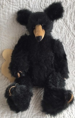 Vintage Bearly There Company Linda Spiegel Lohre Bear Black Jointed 8