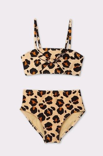 New Art Class Leopard Print High Waisted Bikini Swimsuit