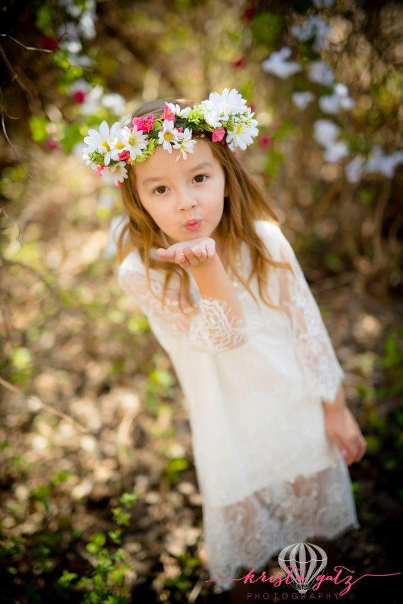 Toddler Girl Lace Birthday Party Baby Children Clothing 3/4 sleeve Dress