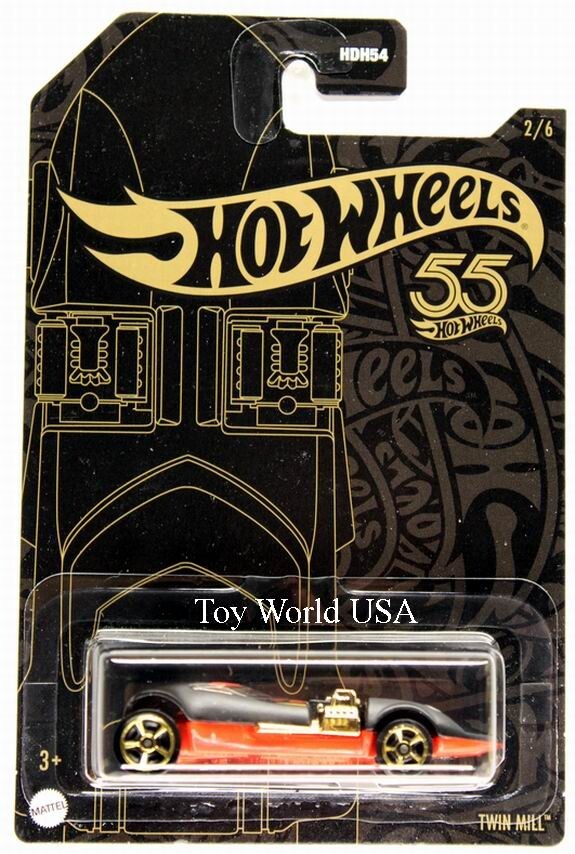 2023 Hot Wheels 55th Anniversary Black & Yellow #2 Twin Mill